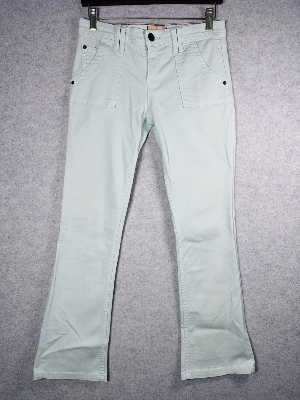 Sanctuary Denim The Catch Mint Green Low Rise Flare Jeans Anthropologie Y2K 29